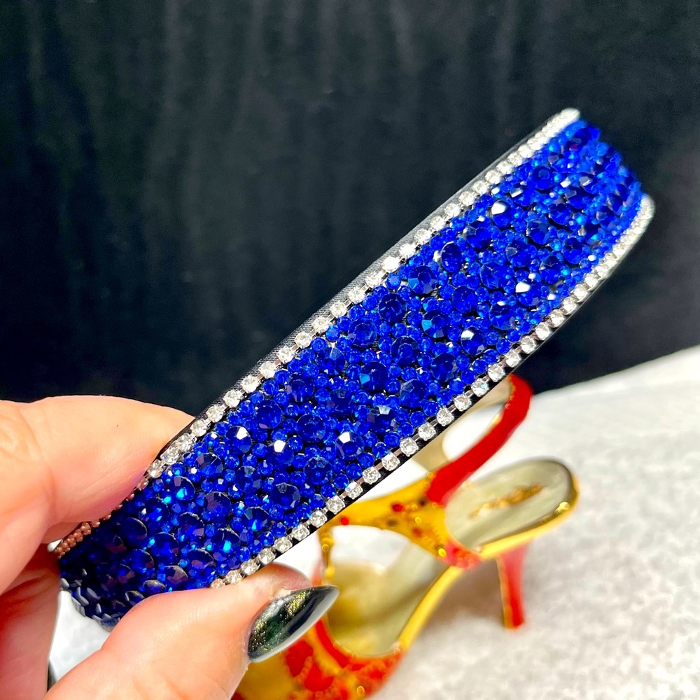 Royal blue Rhinestone Beaded and crystal headband -very pretty standard size